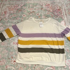 Fantastic Fawn Women's Long Sleeve Top - Cream, Purple, Yellow, Brown